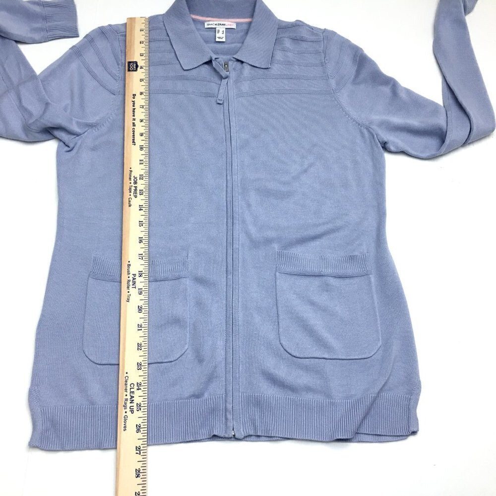 NEW Isaac Mizrahi Women's Light Blue Cardigan Sweater Zipper Front Pockets Small - Picture 7 of 10